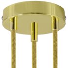 Cylindrical metal 3-hole ceiling rosette set