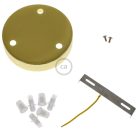 Cylindrical metal 3-hole ceiling rosette set