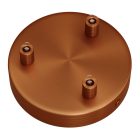 Cylindrical metal 3-hole ceiling rosette set