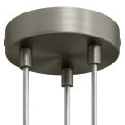Cylindrical metal 3-hole ceiling rosette set