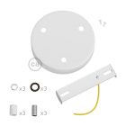 Cylindrical metal 3-hole ceiling rosette set