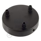 Cylindrical metal 3-hole ceiling rosette set