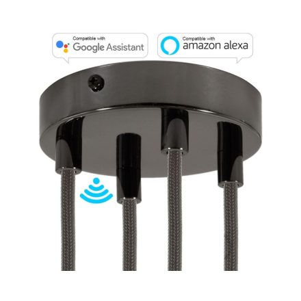  SMART cylindrical metal 4-hole ceiling rose set - compatible with voice assistants