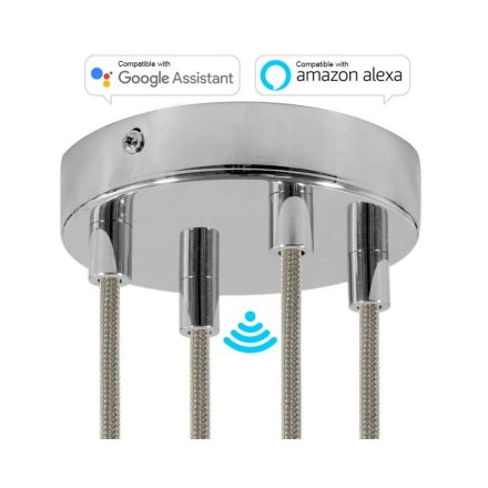  SMART cylindrical metal 4-hole ceiling rose set - compatible with voice assistants