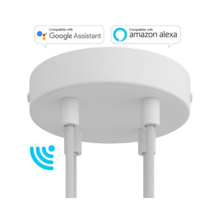  SMART cylindrical metal 4-hole ceiling rose set - compatible with voice assistants