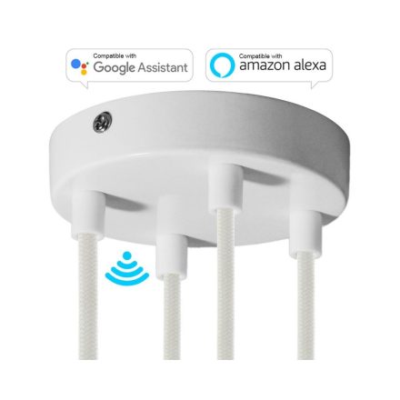  SMART cylindrical metal 4-hole ceiling rose set - compatible with voice assistants