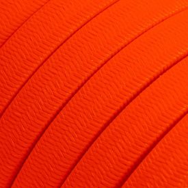   Electric cable for string lights, rayon fabric cover, orange fluorescent CF15