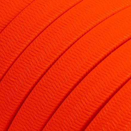 Electric cable for string lights, rayon fabric cover, orange fluorescent CF15