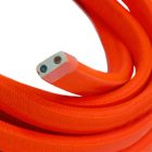Electric cable for string lights, rayon fabric cover, orange fluorescent CF15