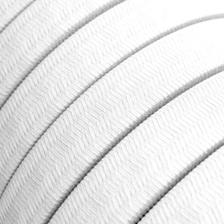 Electric cable for chain lighting, rayon fabric cover, white CM01 - UV resistant