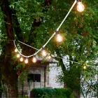 Electric cable for chain lighting, rayon fabric cover, white CM01 - UV resistant