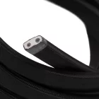 Electric cable for string lights, covered with rayon fabric, black CM04 - UV resistant
