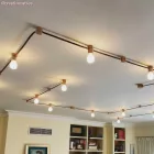 Electric cable for string lights, covered with rayon fabric, black CM04 - UV resistant