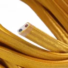 Electric cable for chain lighting, rayon fabric cover, gold CM05