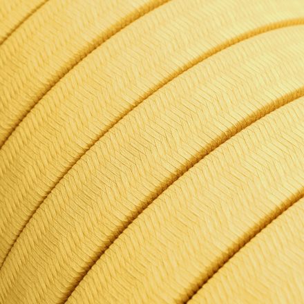 Electric cable for chain lighting, rayon fabric cover, yellow CM10