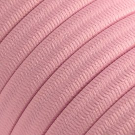   Electric cable for chain lighting, covered with rayon fabric, baby pink CM16
