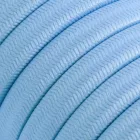 Electric cable for chain lighting, covered with rayon fabric, baby blue CM17