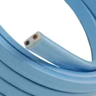 Electric cable for chain lighting, covered with rayon fabric, baby blue CM17