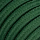 Electric cable for chain lighting, rayon fabric cover, dark green CM21