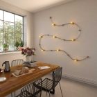 Electric cable for string lights, gray linen cover CN02 - UV-resistant