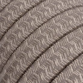   Electric cable for string lights, linen fabric cover, brown CN04 - UV resistant