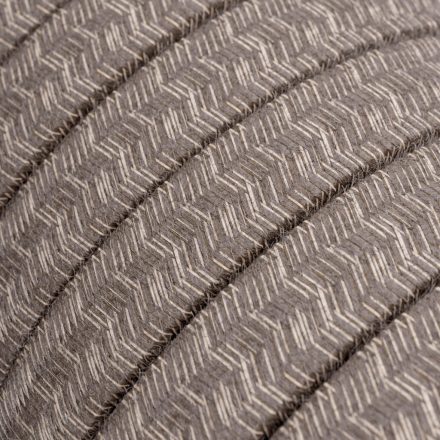 Electric cable for string lights, linen fabric cover, brown CN04 - UV resistant