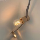 Electric cable for chain lighting, rayon fabric cover, zigzag white-black CZ04