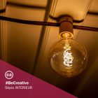 Electric cable for string lights, rayon fabric cover, black-whiskey color, CZ22