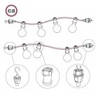 Electric cable for string lights Vertigo HD device, covered with Candy Cane Ecm39 material