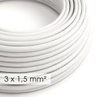 Large cross-section electrical cable 3x1.50 round - rayon sheath, white RM01