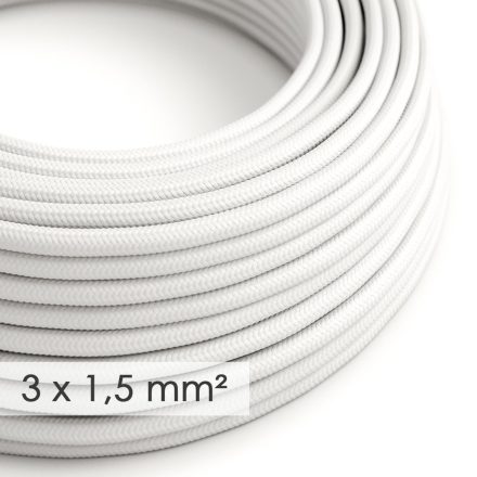 Large cross-section electrical cable 3x1.50 round - rayon sheath, white RM01