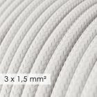 Large cross-section electrical cable 3x1.50 round - rayon sheath, white RM01
