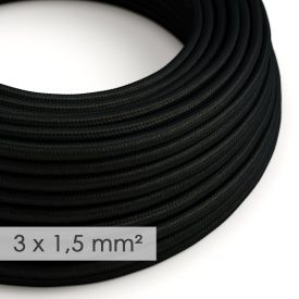   Large cross-section electrical cable 3x1.50 round - rayon Black RM04 cover