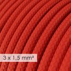 Large cross-section electrical cable 3x1.50 round - rayon sheath, red RM09