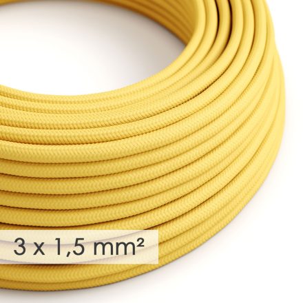 Large cross-section electrical cable 3x1.50 circular - rayon sheath Yellow RM10