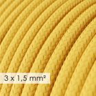 Large cross-section electrical cable 3x1.50 circular - rayon sheath Yellow RM10