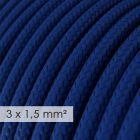 Large cross-section electrical cable 3x1.50 round - rayon Blue RM12 covering