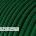 Large cross-section electrical cable 3x1.50 round - rayon sheath Dark green RM21