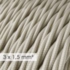 Large cross-section electrical cable 3x1.50 stranded - rayon cover Ivory TM00