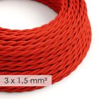 Large cross-section electrical cable 3x1.50 stranded - rayon Red TM09 sheath