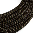 Extra low voltage power cable, coated with silk-effect material, Vertigo Black and Gold ERM42