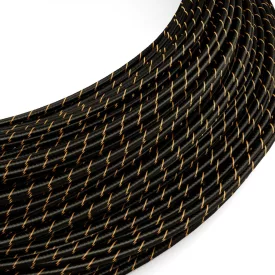   Extra low voltage power cable, coated with silk-effect material, Vertigo Black and Gold ERM42