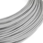 Extra low voltage power cable, coated with silk-effect material, silver RM02
