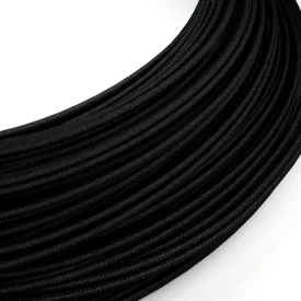   Extra low voltage power cable, coated with silk-effect material, black RM04