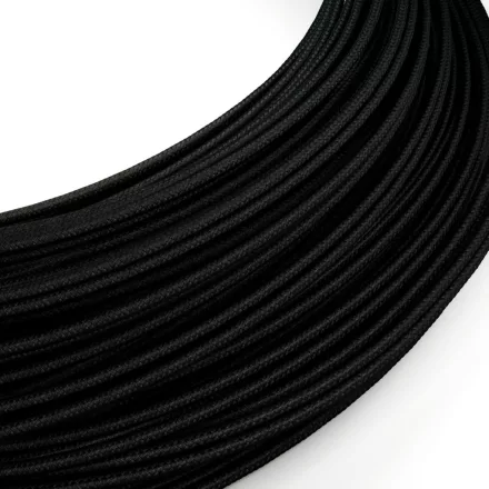 Extra low voltage power cable, coated with silk-effect material, black RM04