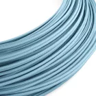 Extra low voltage power cable, coated with silk-effect material, light blue RM17