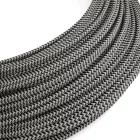 Extra low voltage power cable, coated with silk-effect material, black and white zigzag pattern RZ04