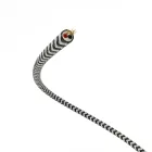 Extra low voltage power cable, coated with silk-effect material, black and white zigzag pattern RZ04