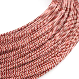   Extra low voltage power cable, coated with silk-effect material, ZigZag white and red RZ09