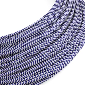   Extra low voltage power cable, coated with silk-effect material, zigzag white and blue RZ12